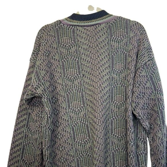 1980's Pacific Crest Vintage Knitted Cosby Crew Neck purple Sweater Large - Picture 3 of 14